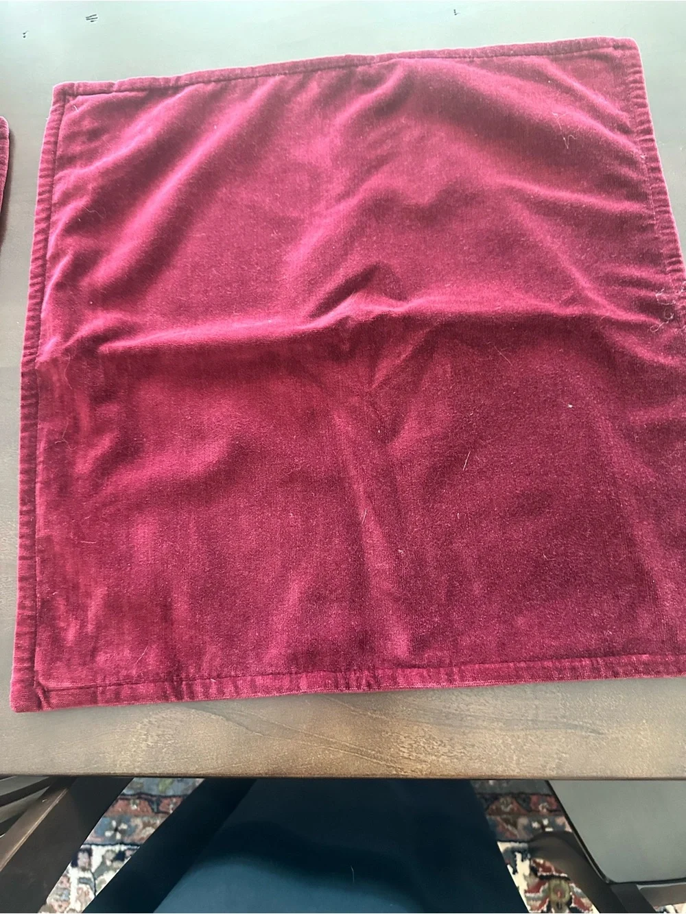 Pottery Barn Burgundy Wine Velvet Pillow Covers 20x20 Set of 2